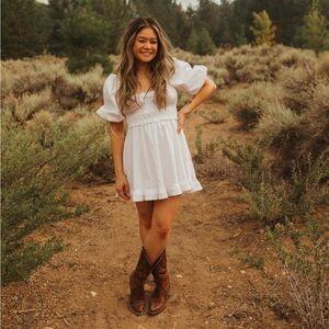 For Love & Lemons Jackson Mini Dress White
